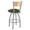 Holland Bar Stool Co 25" Swivel Counter Stool, Nickel Finish, Nat Back, Graph Parrot Seat 83025ANNatMplB015 - alternate 2
